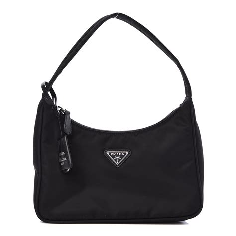 prada black nylon mini tessuto shoulder bag